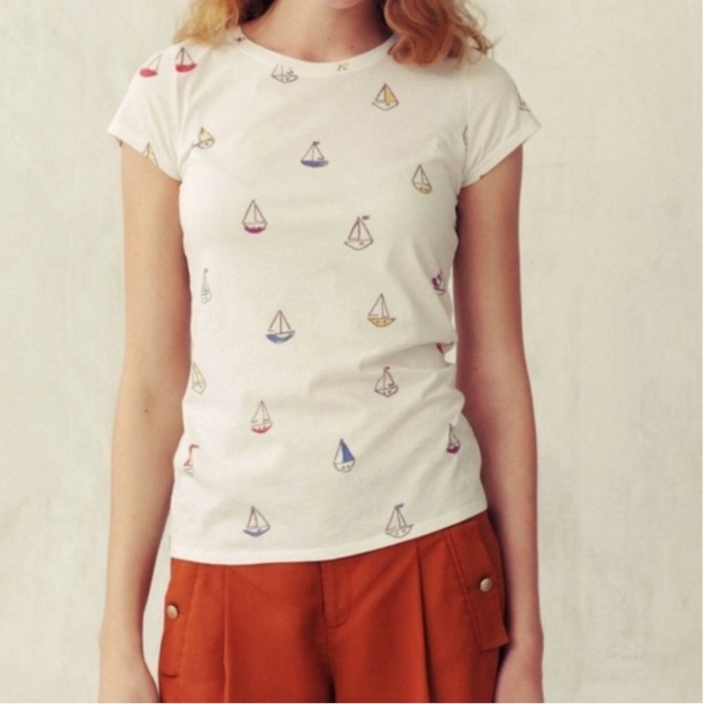 Anthropologie Pilcro and the Letterpress Sailboat T-Shirt